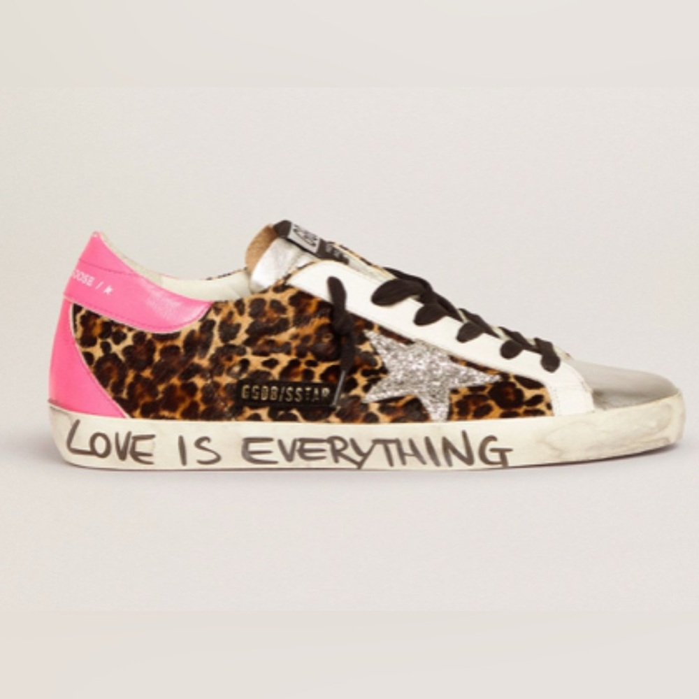 Golden goose Super star sneakers leopard pony skin glitter star 37 7